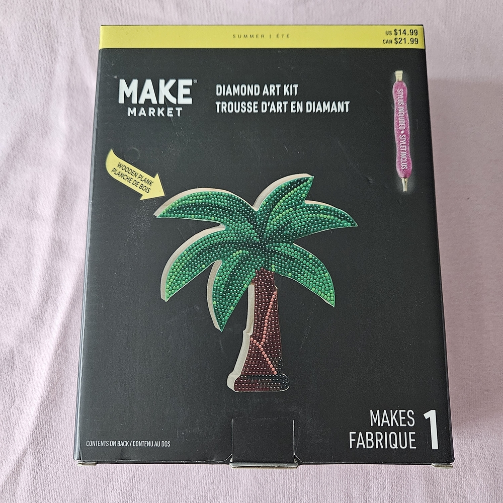 🧩♡MAKE Market Green Palm Tree Diamond Art Kit - Picture 2 of 2